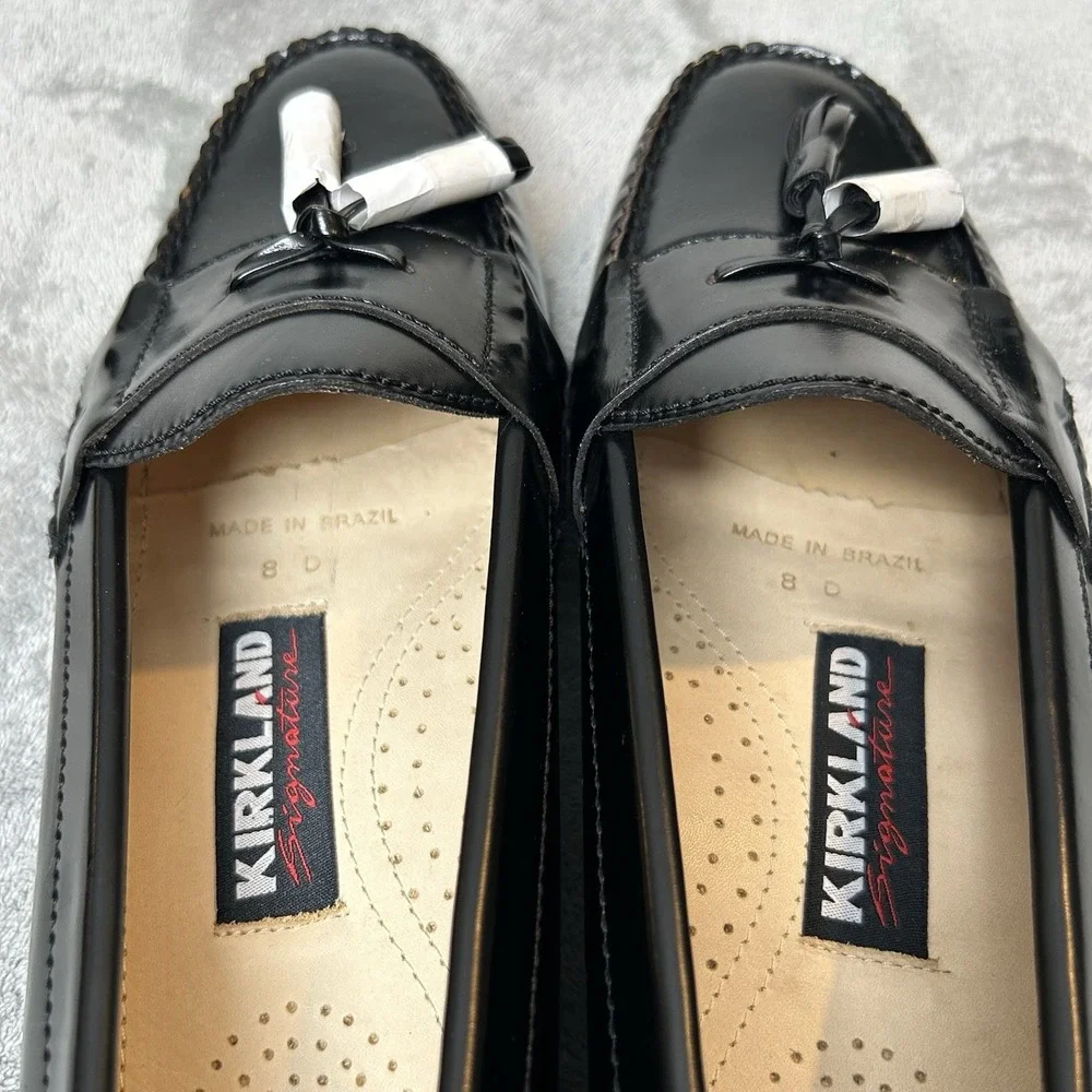 Kirkland Signature American Vintage All Leather Shoes Black Men's Loafers Sz 8 D